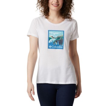 Columbia T-Shirt Dames, Hidden Lake Crew Wit, 16ZPVXRAJ